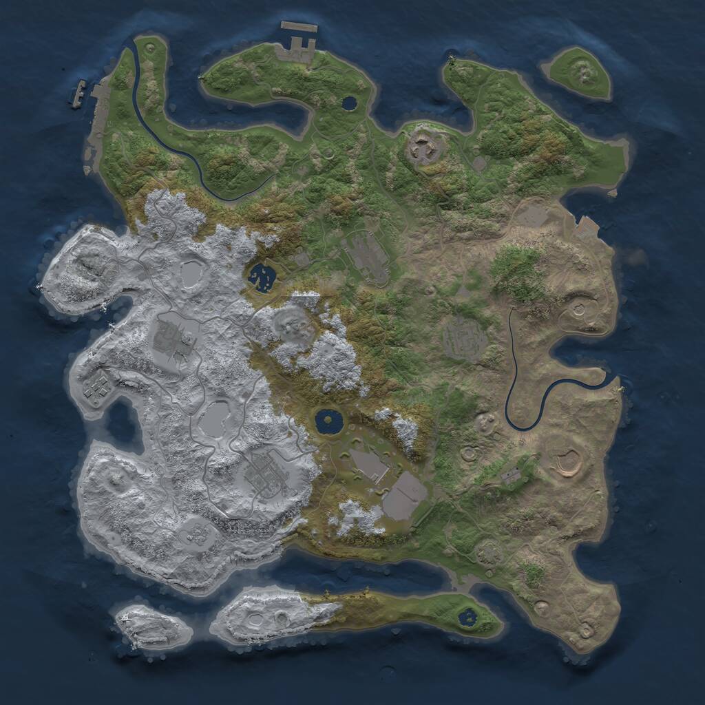 Rust Map: Procedural Map, Size: 3900, Seed: 638201204, 15 Monuments