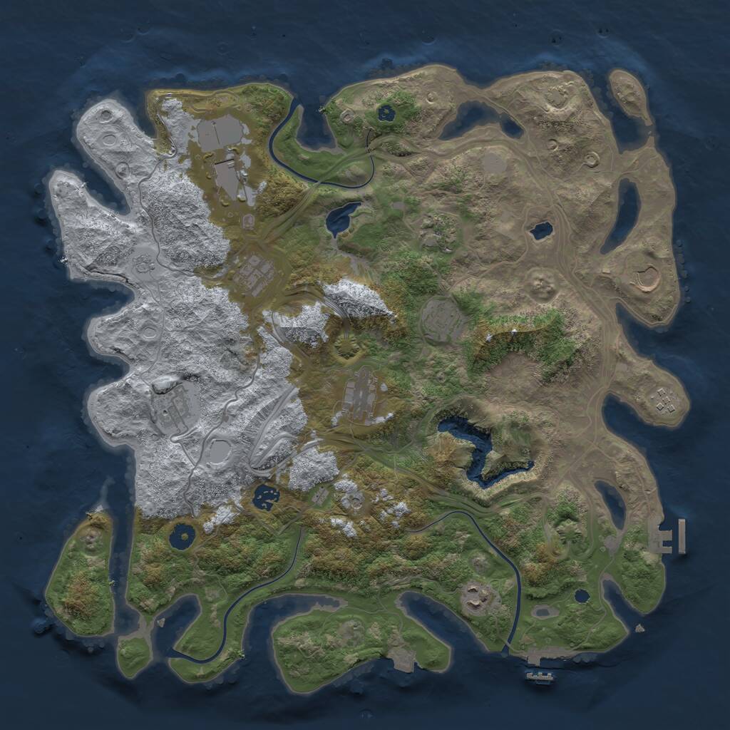 Rust Map: Procedural Map, Size: 4250, Seed: 542681, 16 Monuments