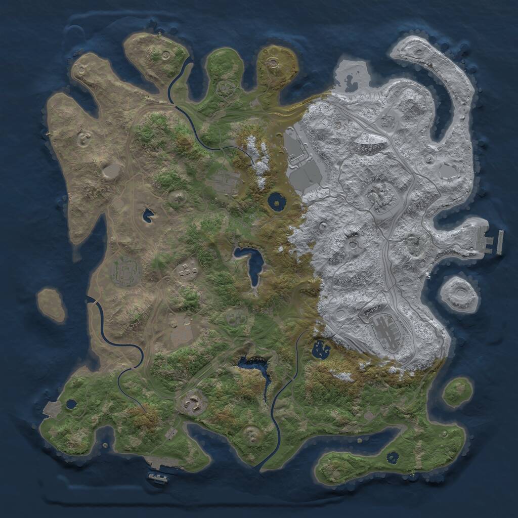 Rust Map: Procedural Map, Size: 4250, Seed: 810332281, 15 Monuments