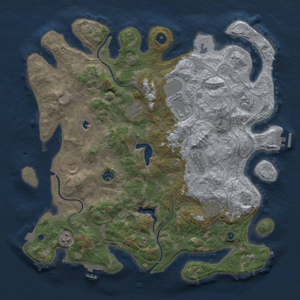 Rust Map: Procedural Map, Size: 4250, Seed: 810332281, 15 Monuments