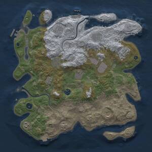 Thumbnail Rust Map: Procedural Map, Size: 3800, Seed: 959310415, 16 Monuments