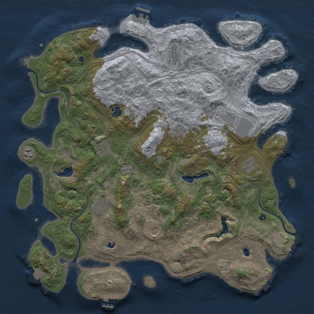 Rust Map: Procedural Map, Size: 4500, Seed: 315686149, 16 Monuments