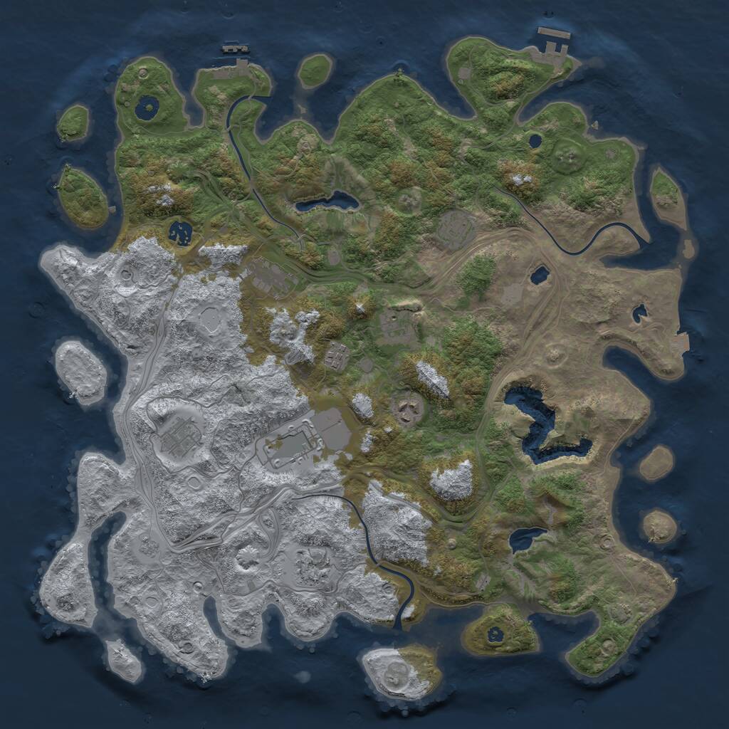 Rust Map: Procedural Map, Size: 4500, Seed: 7465444, 15 Monuments