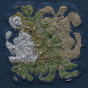 Thumbnail Rust Map: Procedural Map, Size: 3500, Seed: 1594845089, 14 Monuments