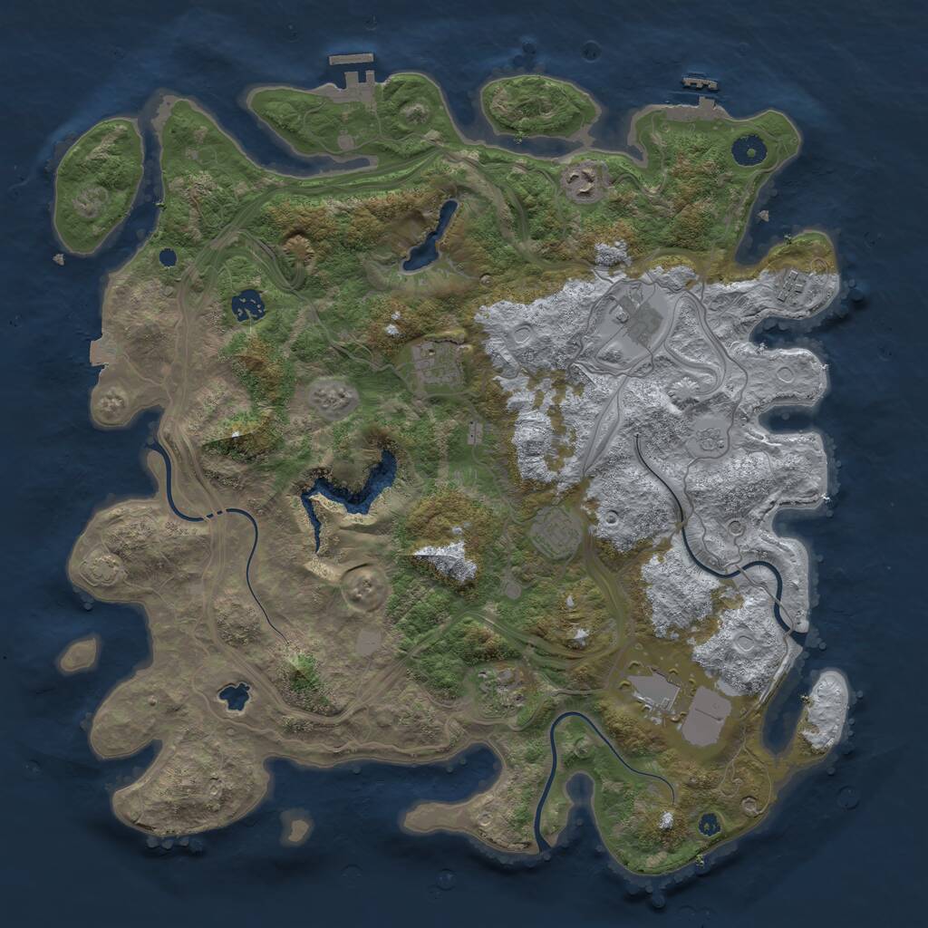 Rust Map: Procedural Map, Size: 4250, Seed: 1902059137, 14 Monuments