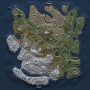 Thumbnail Rust Map: Procedural Map, Size: 3500, Seed: 1392437593, 15 Monuments