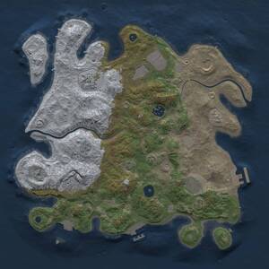 Thumbnail Rust Map: Procedural Map, Size: 3500, Seed: 1660616039, 13 Monuments