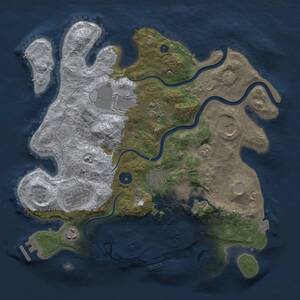 Thumbnail Rust Map: Procedural Map, Size: 3500, Seed: 1660616039, 14 Monuments
