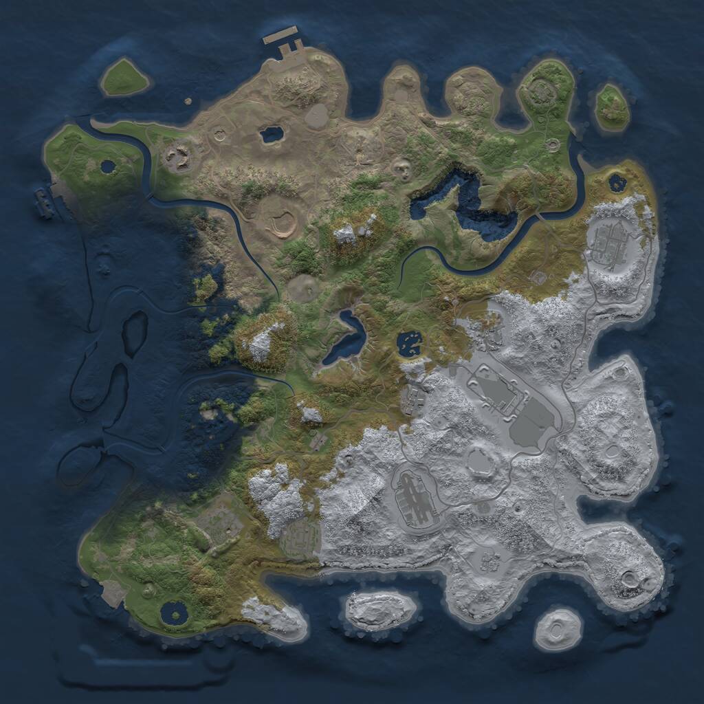 Rust Map: Procedural Map, Size: 4000, Seed: 522649713, 18 Monuments