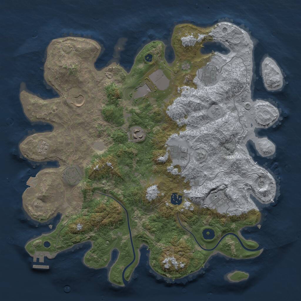 Rust Map: Procedural Map, Size: 3800, Seed: 146269895, 14 Monuments