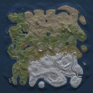 Thumbnail Rust Map: Procedural Map, Size: 4250, Seed: 1133922792, 17 Monuments