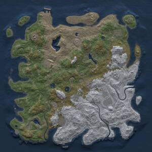 Thumbnail Rust Map: Procedural Map, Size: 4500, Seed: 1248364203, 15 Monuments