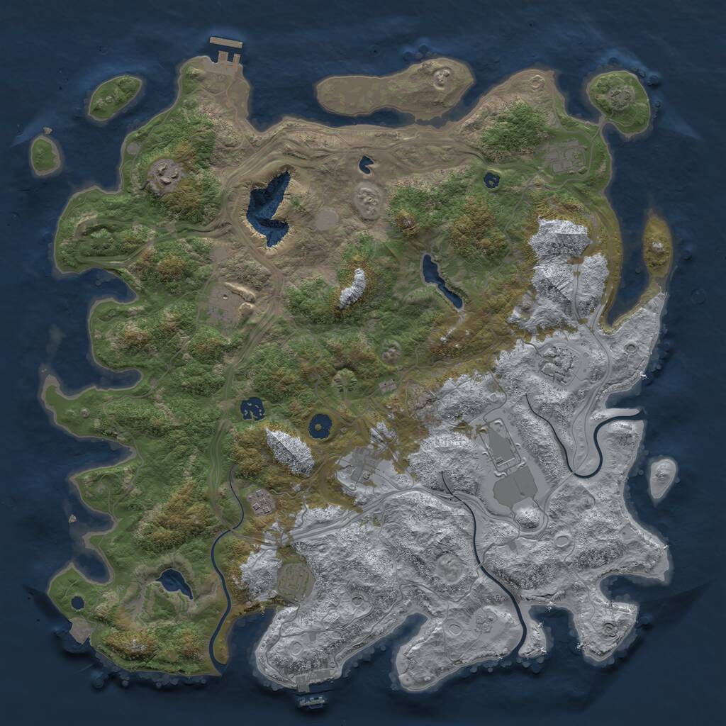 Rust Map: Procedural Map, Size: 4500, Seed: 1248364203, 15 Monuments