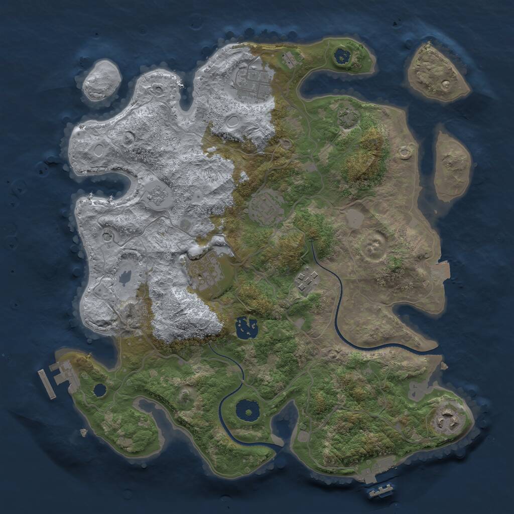 Rust Map: Procedural Map, Size: 3300, Seed: 1348498978, 12 Monuments