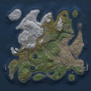 Thumbnail Rust Map: Procedural Map, Size: 3000, Seed: 998468880, 10 Monuments