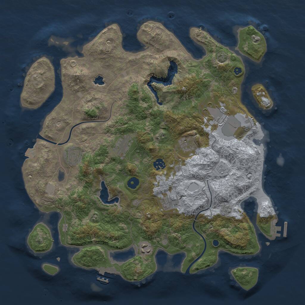 Rust Map: Procedural Map, Size: 4000, Seed: 288461209, 16 Monuments