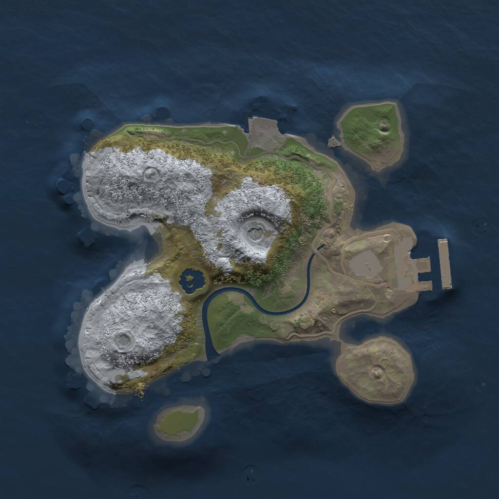 Rust Map: Procedural Map, Size: 2000, Seed: 848750575, 3 Monuments