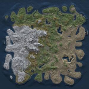 Thumbnail Rust Map: Procedural Map, Size: 5000, Seed: 574636, 16 Monuments