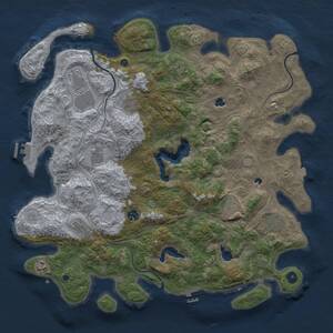 Thumbnail Rust Map: Procedural Map, Size: 4500, Seed: 17378, 16 Monuments