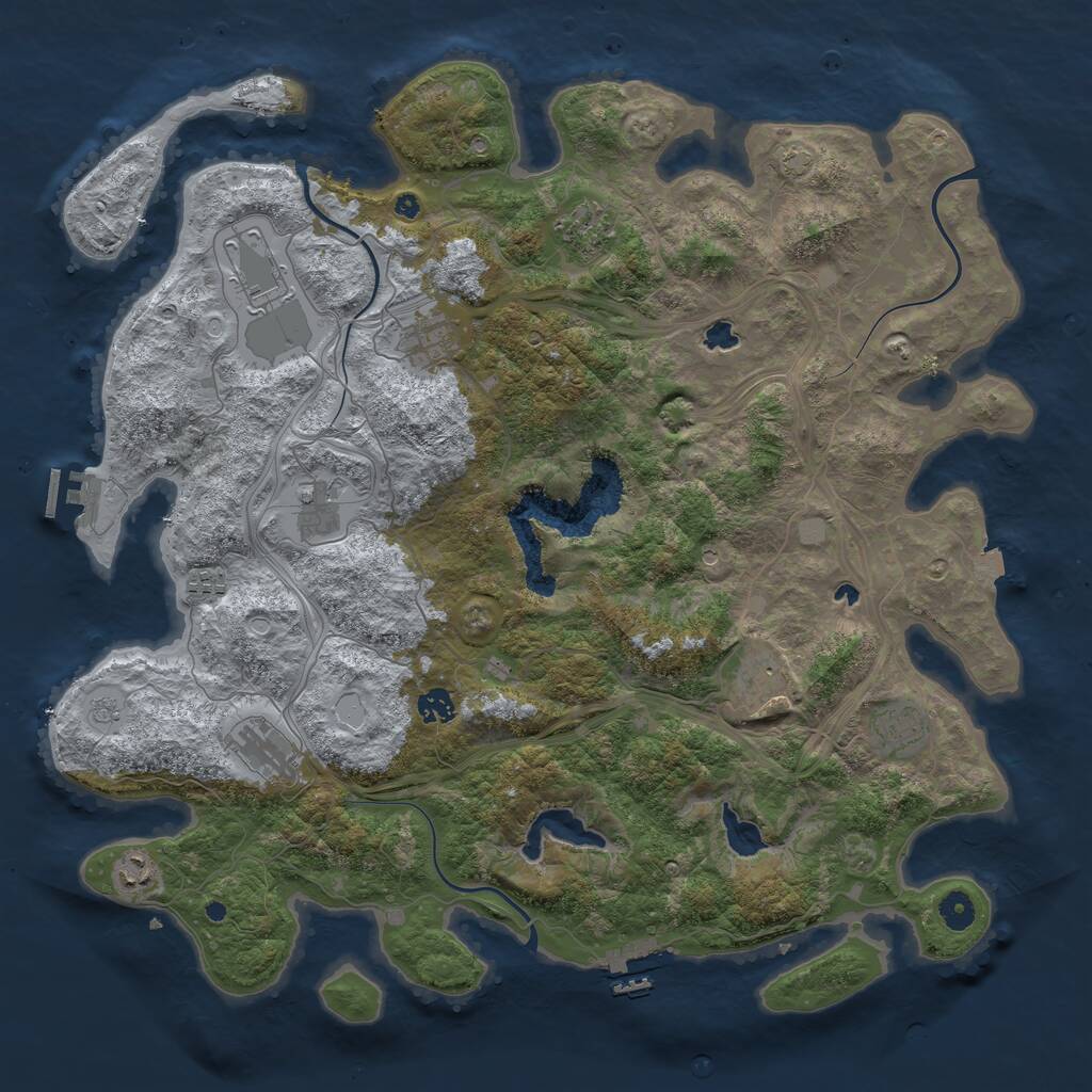 Rust Map: Procedural Map, Size: 4500, Seed: 17378, 16 Monuments