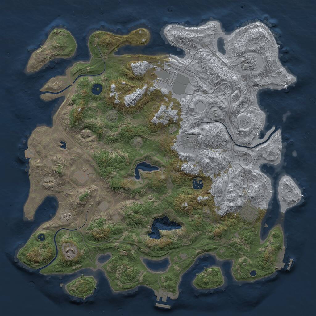 Rust Map: Procedural Map, Size: 4250, Seed: 73535, 14 Monuments