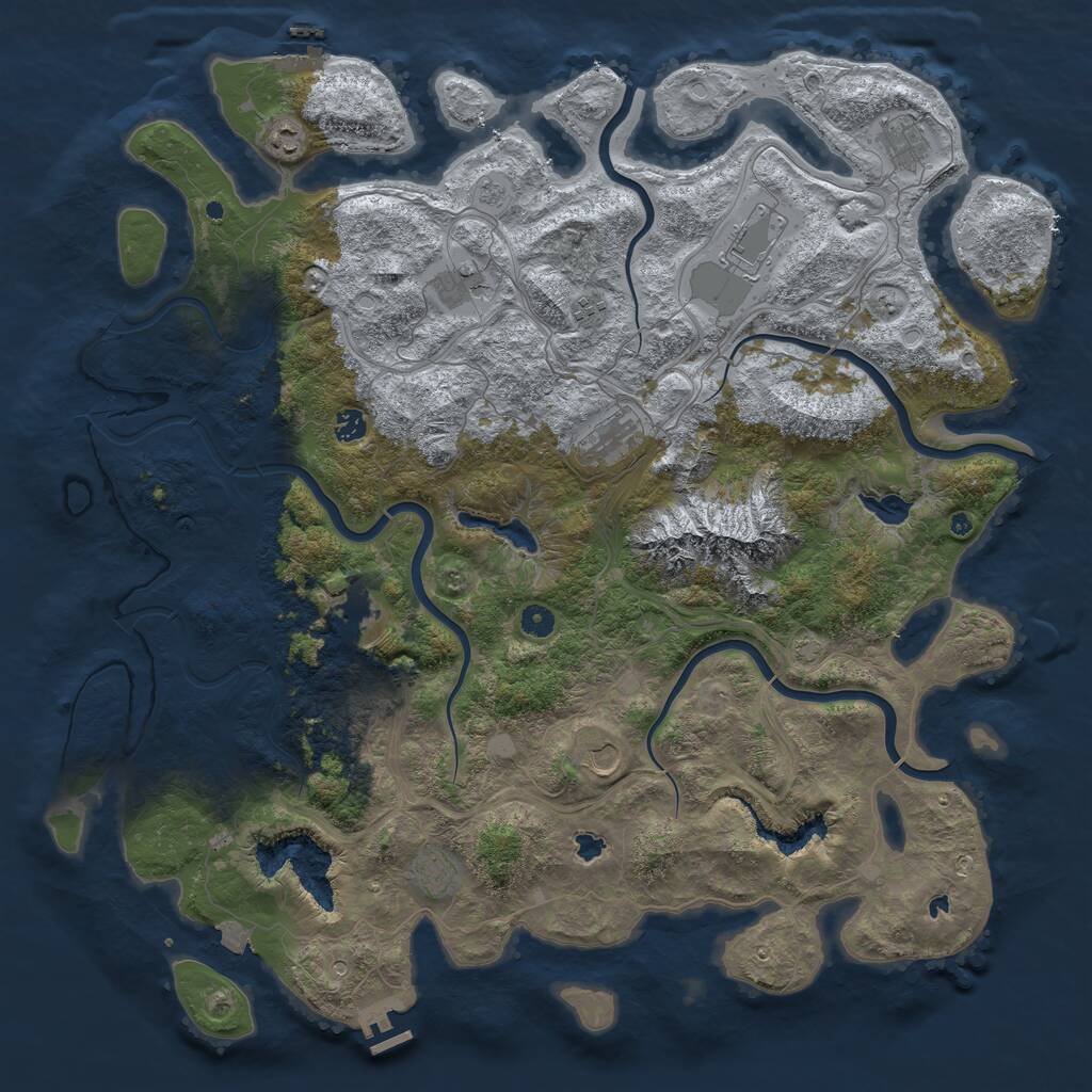 Rust Map: Procedural Map, Size: 5000, Seed: 1212155, 16 Monuments