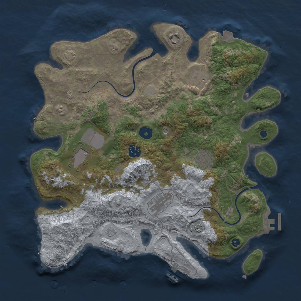 Rust Map: Procedural Map, Size: 3500, Seed: 1999503113, 13 Monuments