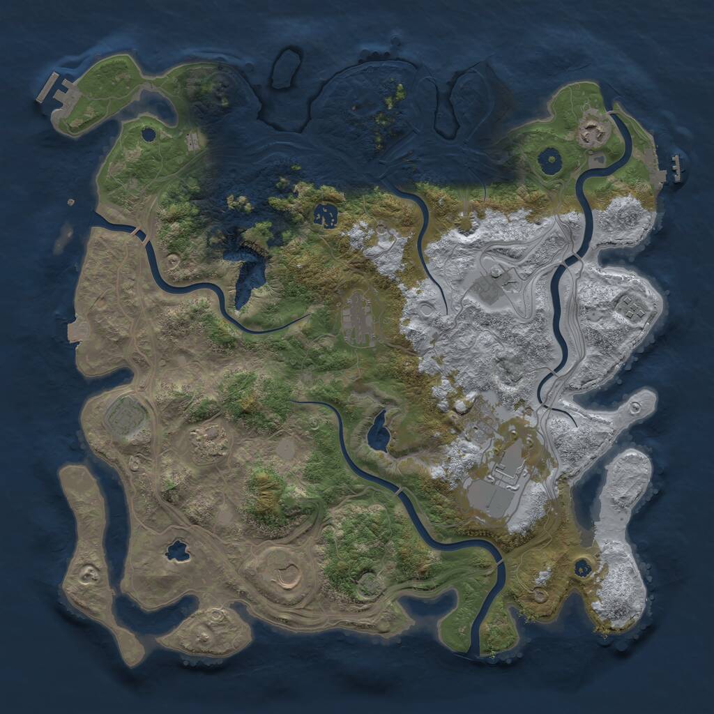 Rust Map: Procedural Map, Size: 4250, Seed: 55588669, 15 Monuments