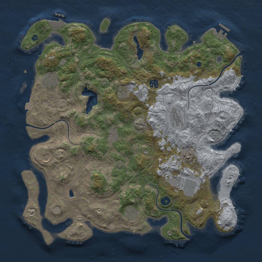 Rust Map: Procedural Map, Size: 4250, Seed: 55588669, 16 Monuments