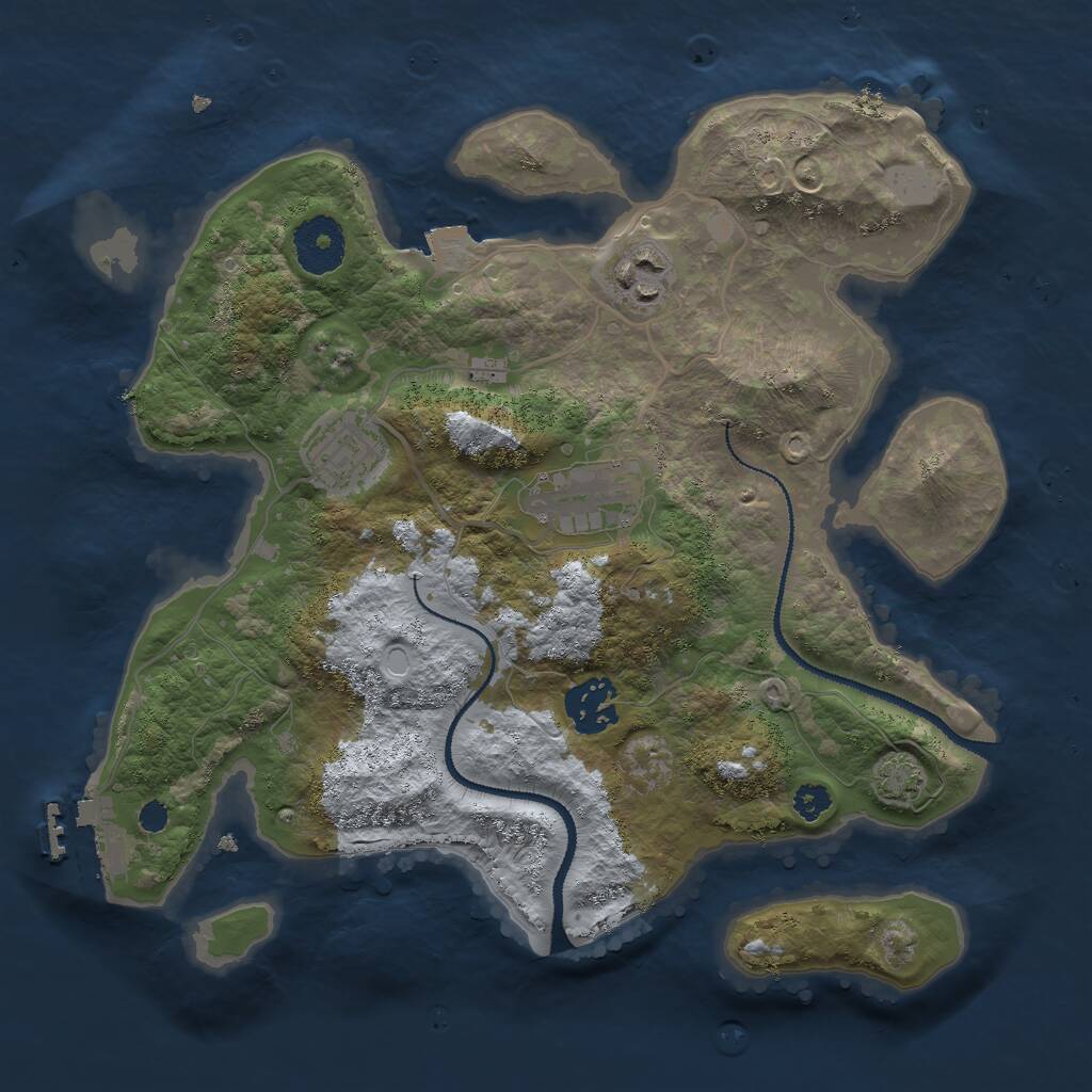 Rust Map: Procedural Map, Size: 3000, Seed: 549480118, 7 Monuments