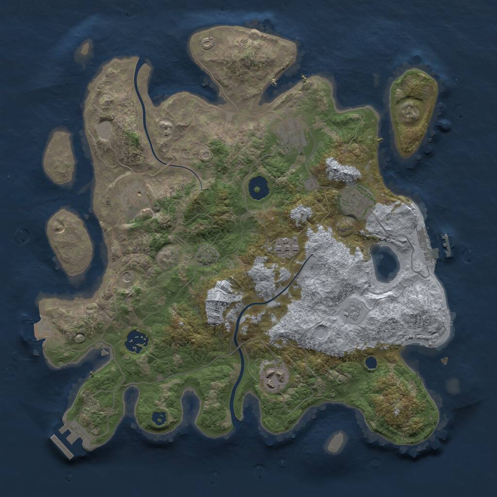 Rust Map: Procedural Map, Size: 3400, Seed: 205071808, 12 Monuments