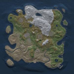 Thumbnail Rust Map: Procedural Map, Size: 3500, Seed: 668413772, 14 Monuments