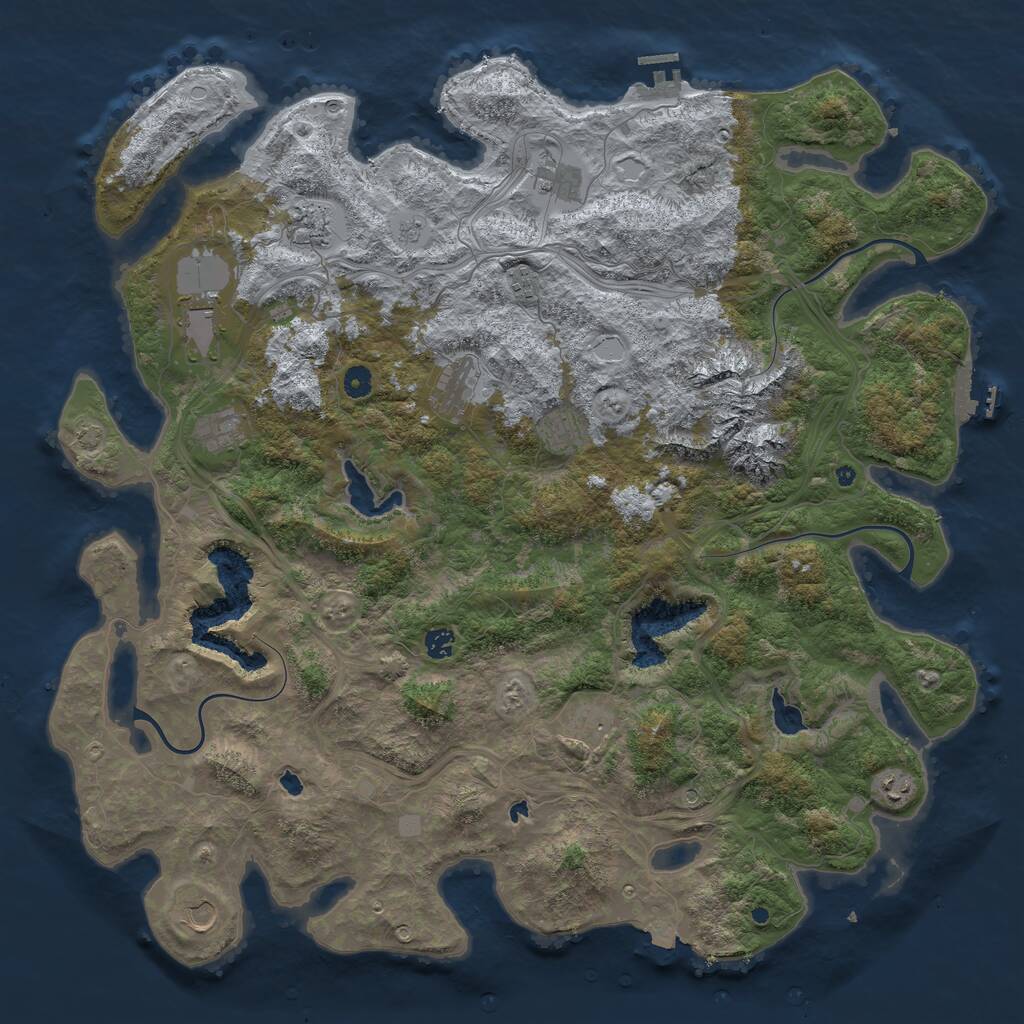 Rust Map: Procedural Map, Size: 5000, Seed: 85635, 17 Monuments