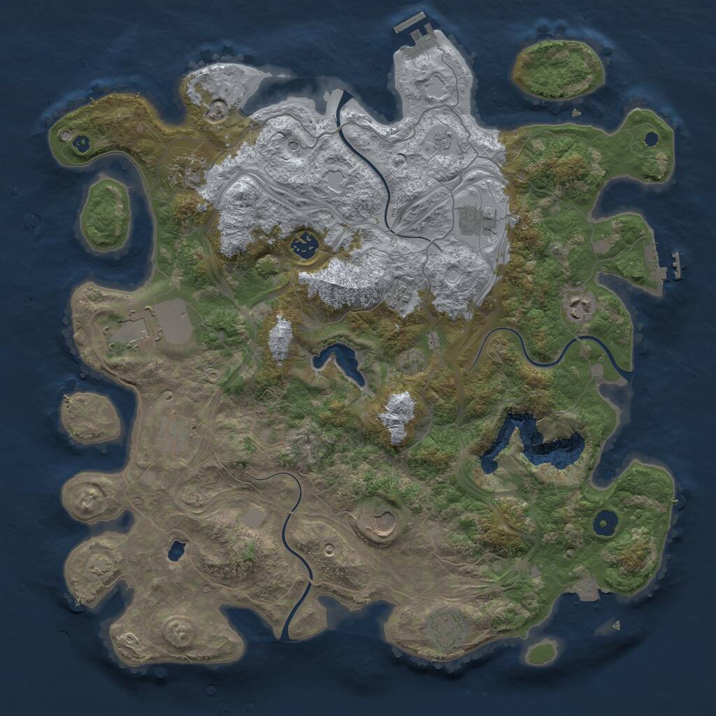 Rust Map: Procedural Map, Size: 4250, Seed: 552233666, 15 Monuments