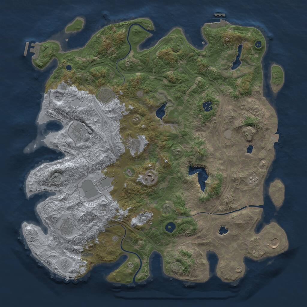 Rust Map: Procedural Map, Size: 4500, Seed: 1531816093, 16 Monuments