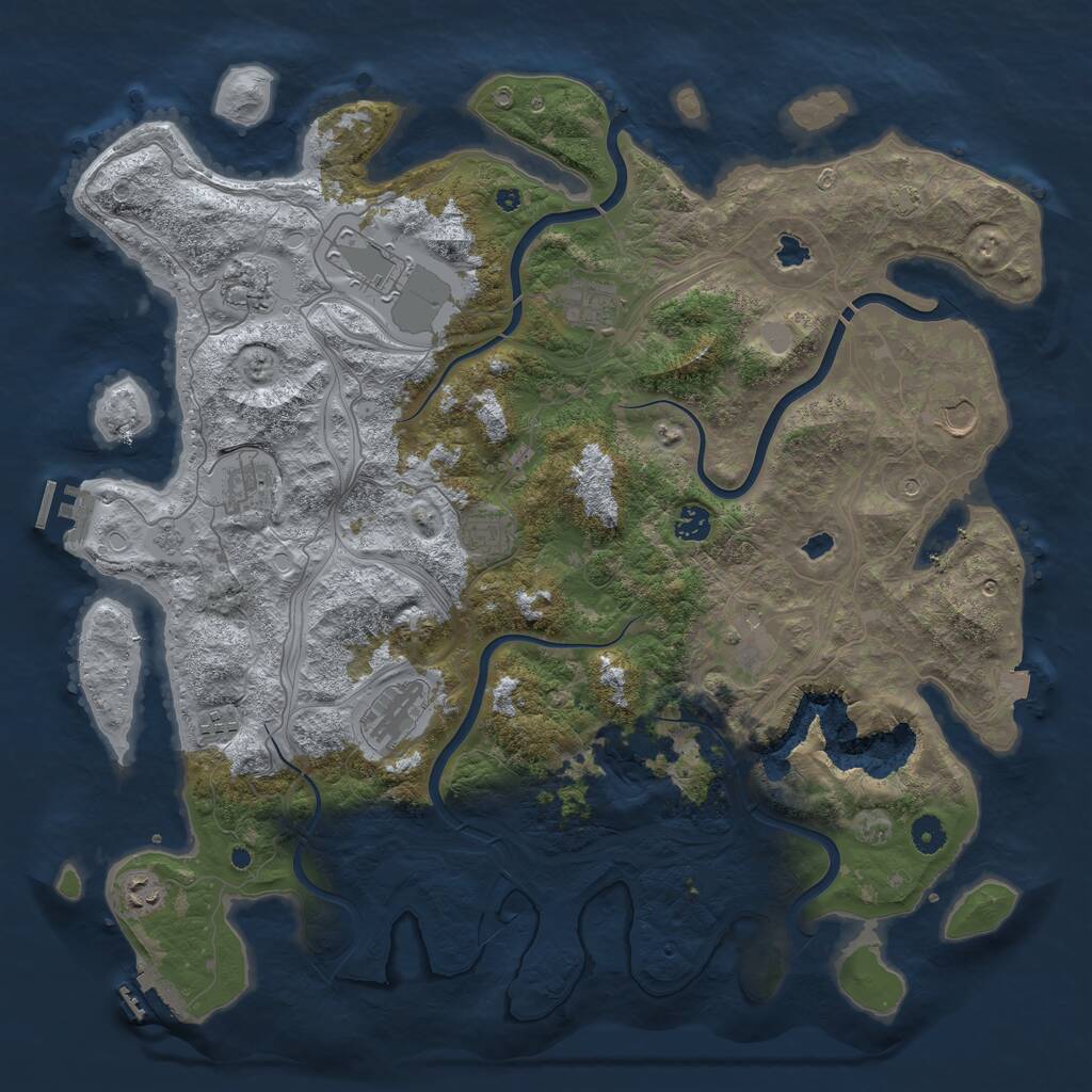 Rust Map: Procedural Map, Size: 4500, Seed: 642257, 19 Monuments