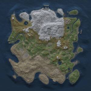 Thumbnail Rust Map: Procedural Map, Size: 3500, Seed: 1284722280, 13 Monuments