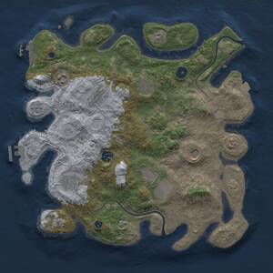 Thumbnail Rust Map: Procedural Map, Size: 3650, Seed: 17102024, 14 Monuments