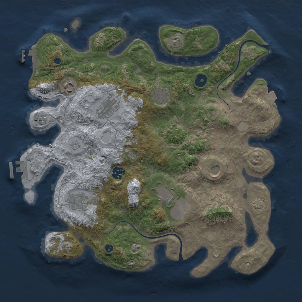 Rust Map: Procedural Map, Size: 3650, Seed: 17102024, 14 Monuments