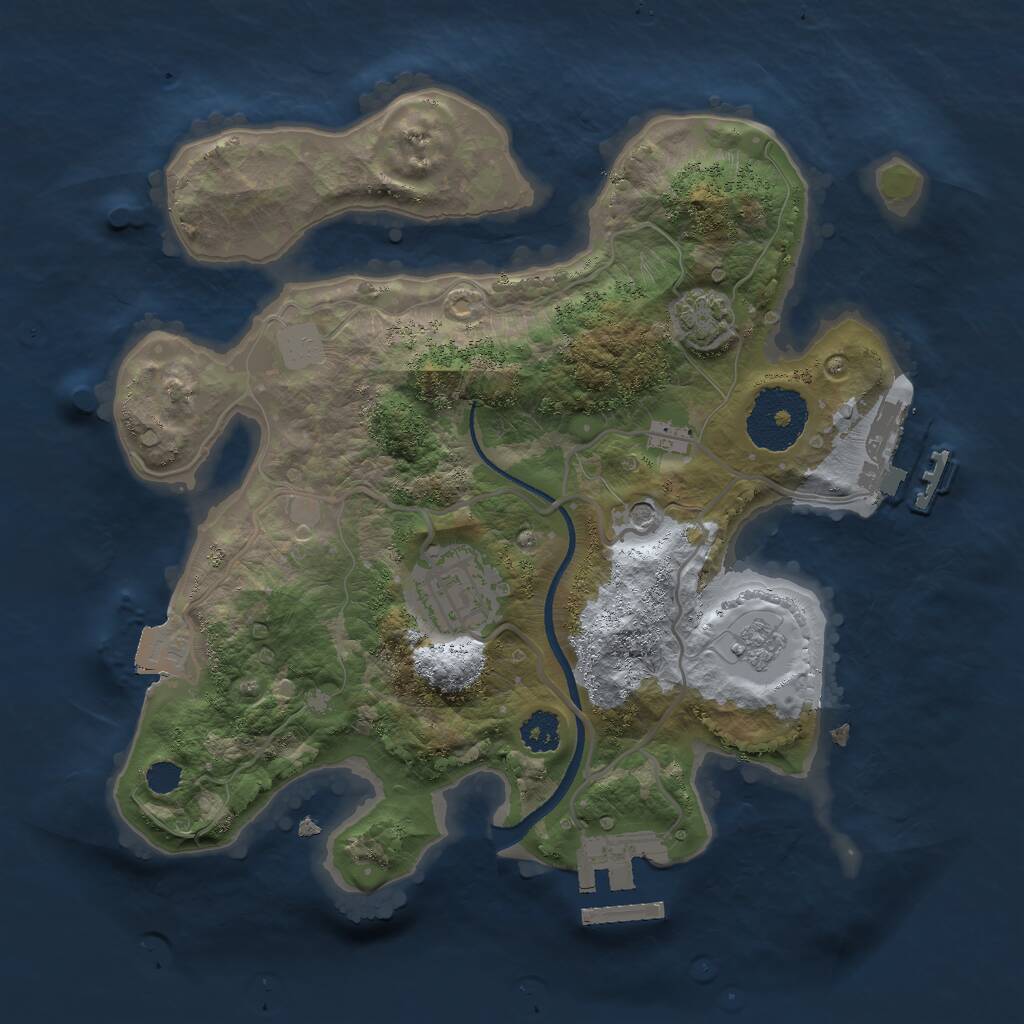 Rust Map: Procedural Map, Size: 2500, Seed: 5789, 7 Monuments