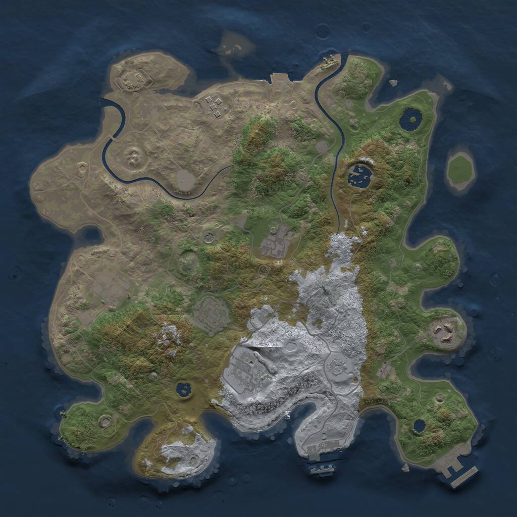 Rust Map: Procedural Map, Size: 3412, Seed: 2116388101, 13 Monuments