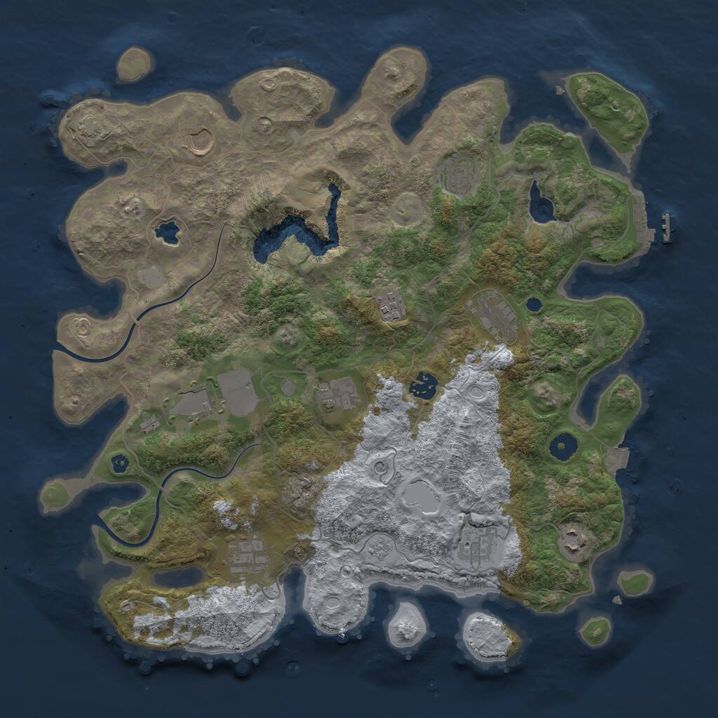 Rust Map: Procedural Map, Size: 4000, Seed: 1485660568, 15 Monuments