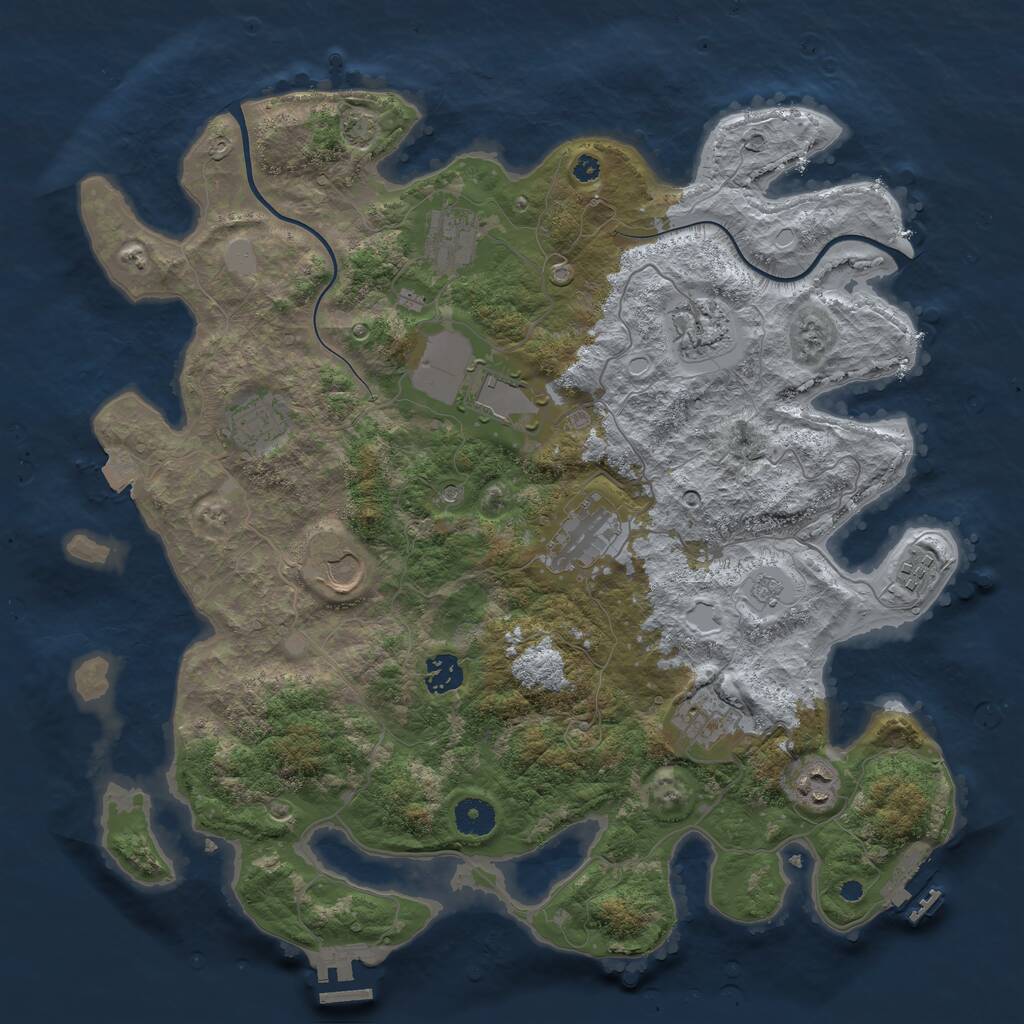 Rust Map: Procedural Map, Size: 3900, Seed: 220826624, 18 Monuments