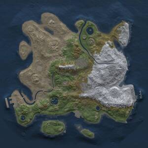 Thumbnail Rust Map: Procedural Map, Size: 3000, Seed: 1597580735, 11 Monuments