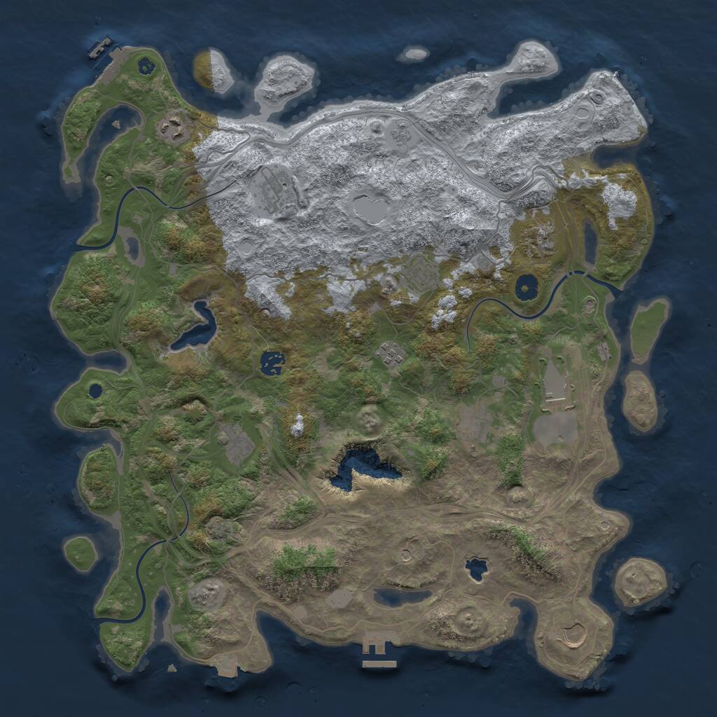 Rust Map: Procedural Map, Size: 4250, Seed: 56243878, 16 Monuments