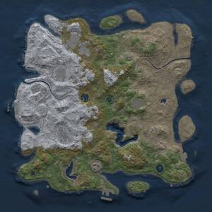 Thumbnail Rust Map: Procedural Map, Size: 4000, Seed: 1095738763, 13 Monuments