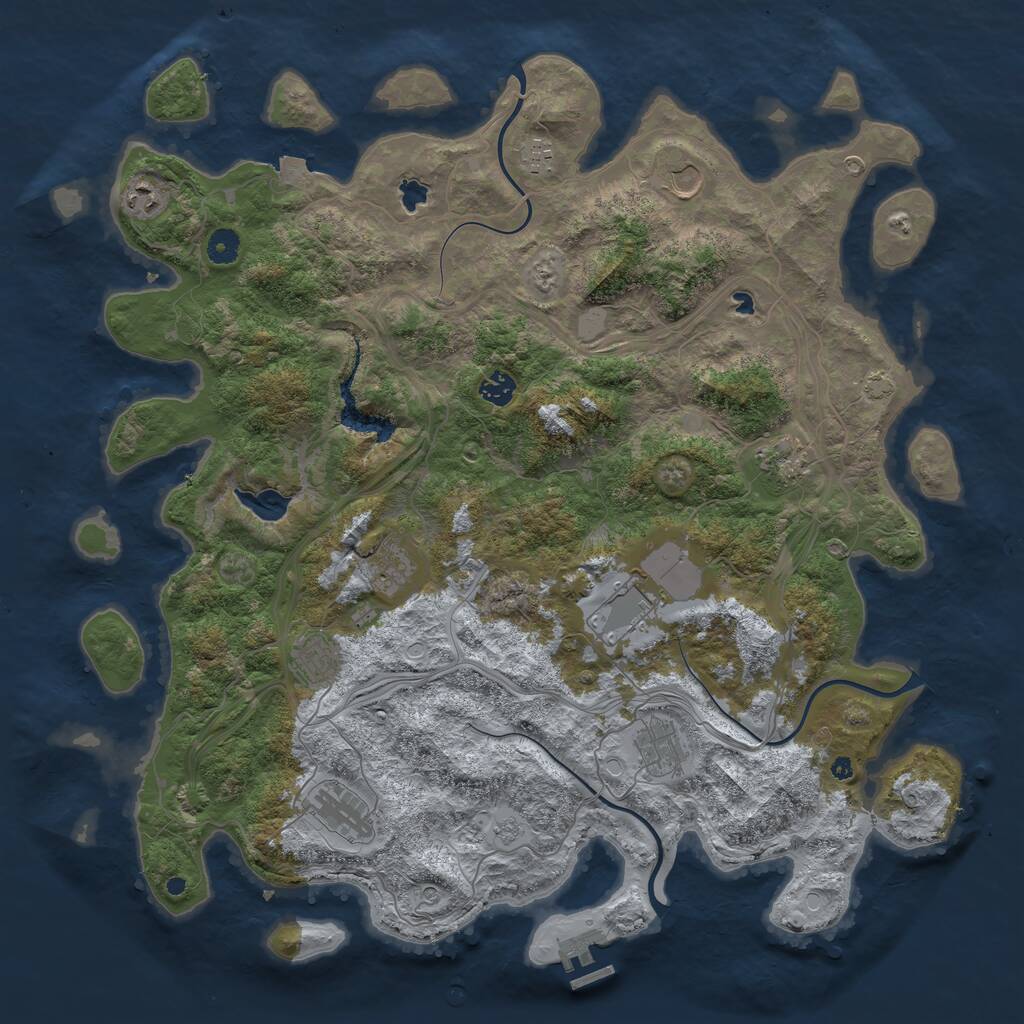 Rust Map: Procedural Map, Size: 4500, Seed: 12927420, 15 Monuments