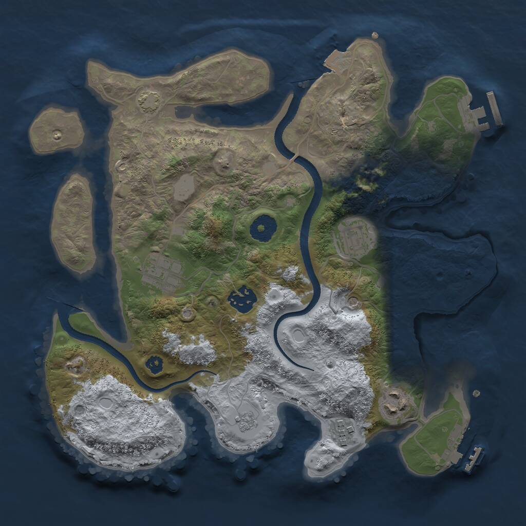 Rust Map: Procedural Map, Size: 3000, Seed: 56648372, 11 Monuments
