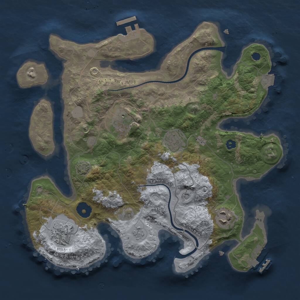 Rust Map: Procedural Map, Size: 3000, Seed: 56648372, 10 Monuments