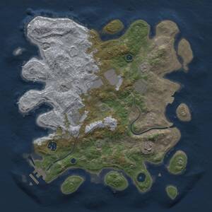 Thumbnail Rust Map: Procedural Map, Size: 3500, Seed: 1710, 11 Monuments